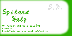 szilard walz business card